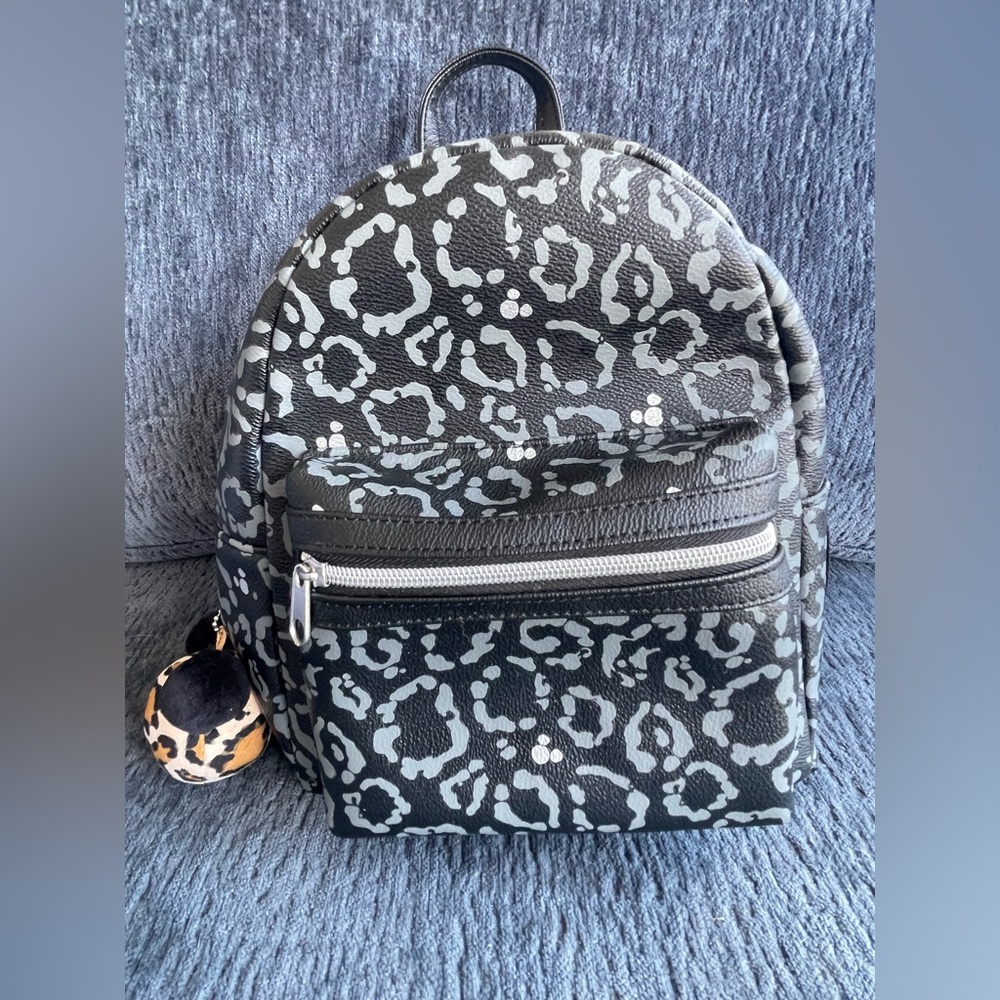 Disney Leopard Print Black and Gray Backpack